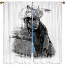 North American Indian Window Curtains 38533646