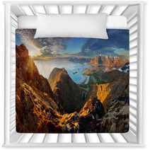 Norway Landscape Panorama With Ocean And Mountain - Lofoten Nursery Decor 66248956