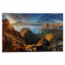 Norway Landscape Panorama With Ocean And Mountain - Lofoten Rugs 66248956