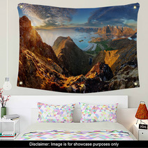 Norway Landscape Panorama With Ocean And Mountain - Lofoten Wall Art 66248956