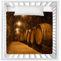 Oak Barrels In The Tunnel Of Tokaj Winery Cellar, Hungary Nursery Decor 66725321