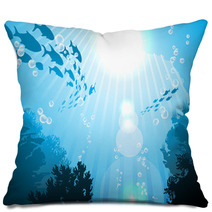 Oceanic Fishes Against The Sun Pillows 52485065