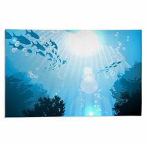 Oceanic Fishes Against The Sun Rugs 52485065
