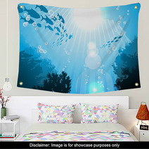 Oceanic Fishes Against The Sun Wall Art 52485065