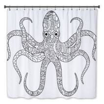 Octopus Coloring Book For Adults Vector Bath Decor 131285547