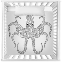 Octopus Coloring Book For Adults Vector Nursery Decor 131285547