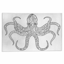 Octopus Coloring Book For Adults Vector Rugs 131285547