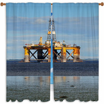 Offshore Oil Platform, North Scotland Window Curtains 35469679