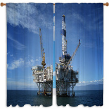 Offshore Oil Rig Drilling Platform Window Curtains 37334907
