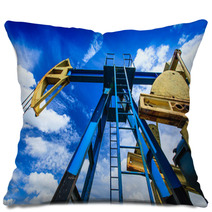 Oil And Gas Well Detail Profiled On Blue Sky With Clouds Pillows 52739800