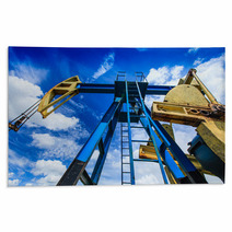 Oil And Gas Well Detail Profiled On Blue Sky With Clouds Rugs 52739800