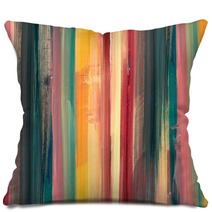 Oil Painting Colorful Texture Abstract Fragment Of Artwork On Canvas Spots Of Oil Paint Brushstrokes Of Paint Modern Art Colorful Background Burnt Orange Yellow Pink Pine Green Red Rainbow Pillows 310010633