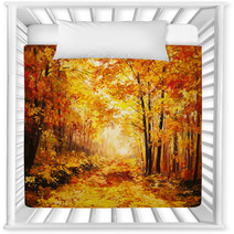 Oil Painting Landscape Colorful Autumn Forest Nursery Decor 80917211