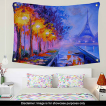 Oil Painting Of Eiffel Tower France Art Work Wall Art 76809767