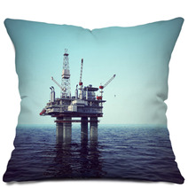 Oil Platform On Sea. Pillows 48561302