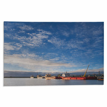 Oil Platform Supply Vessels In A Port During Sunrise Rugs 52770193