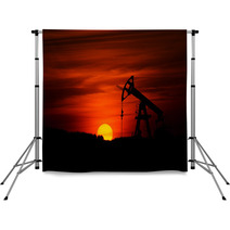 Oil Pump And Sunset Backdrops 52937445