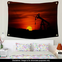 Oil Pump And Sunset Wall Art 52937445