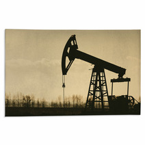 Oil Pump Silhouette in Sunset Rugs 61900076