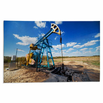Oil Pump Under Blue Sky Rugs 40660351
