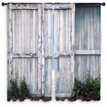 Old Barn Doors Window Curtains 106939890