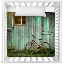Old Bicycle Leaning Against Grungy Barn Nursery Decor 26545268