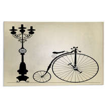 Old Bicycle Template With Space For Your Text Rugs 42232490