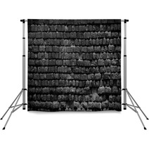 Old Black Brick Wall Background Backdrops 178257959