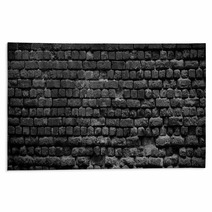 Old Black Brick Wall Background Rugs 178257959