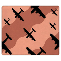Old Bomber Background Seamless Pattern Rugs 55781457