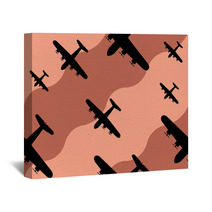 Old Bomber Background Seamless Pattern Wall Art 55781457