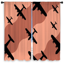 Old Bomber Background Seamless Pattern Window Curtains 55781457