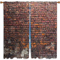 Old Brick Wall Window Curtains 52155360