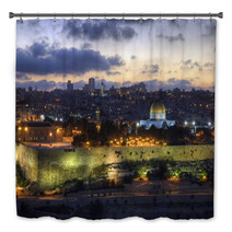 Old City Of Jerusalem At Sunset Bath Decor 8714642