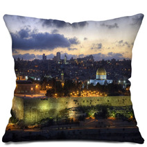 Old City Of Jerusalem At Sunset Pillows 8714642