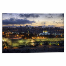 Old City Of Jerusalem At Sunset Rugs 8714642