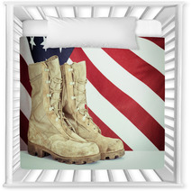 Old Combat Boots With American Flag Nursery Decor 82252718