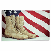 Old Combat Boots With American Flag Rugs 82252718