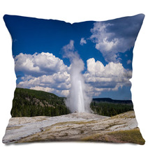 Old Faithful Geyser At Yellowstone National Park Pillows 64356716