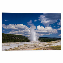 Old Faithful Geyser At Yellowstone National Park Rugs 64356716