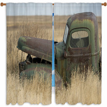 Old Forgotten Classic American Truck Window Curtains 60480102