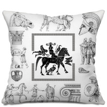 Old Greek Set Illustration Pillows 37468771