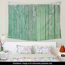 Old Green Wooden Wall Wall Art 64512307