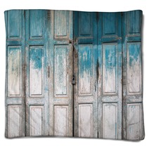 Old Grunge Wood Door Background Blankets 135021825
