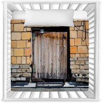 Old Metal Door. Log Off The Roof Into The Attic. Nursery Decor 58573688