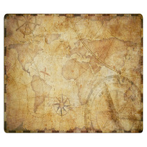 Old Nautical Treasure Map Background Rugs 91501890