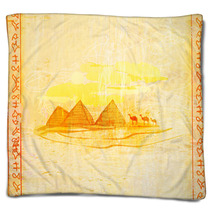 Old Paper With Pyramids Giza Blankets 42567583