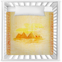 Old Paper With Pyramids Giza Nursery Decor 42567583