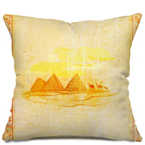 Old Paper With Pyramids Giza Pillows 42567583