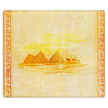 Old Paper With Pyramids Giza Rugs 42567583